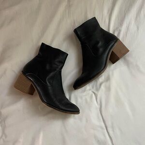 Target Black Faux Leather Ankle Sock Boots